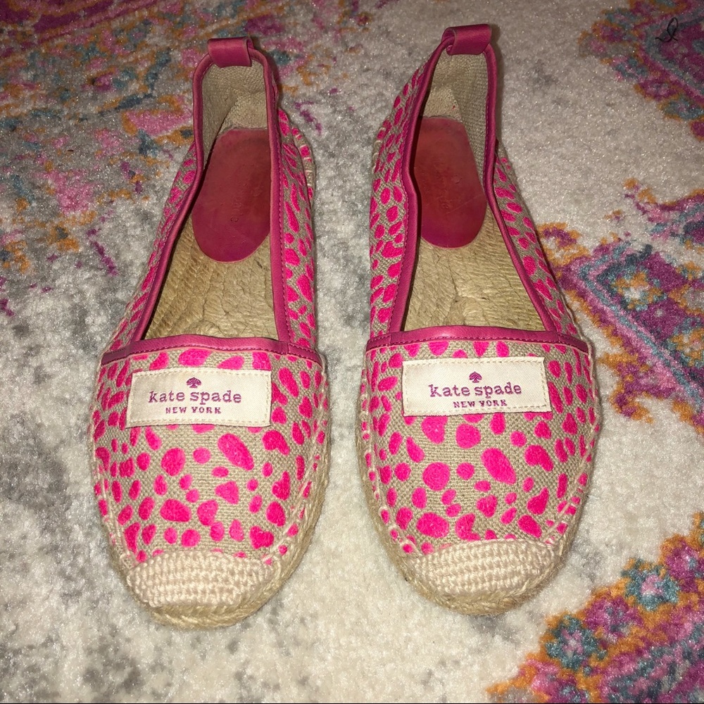 VGUC KATE SPADE PINK SPOT ESPADRILLE FLATS